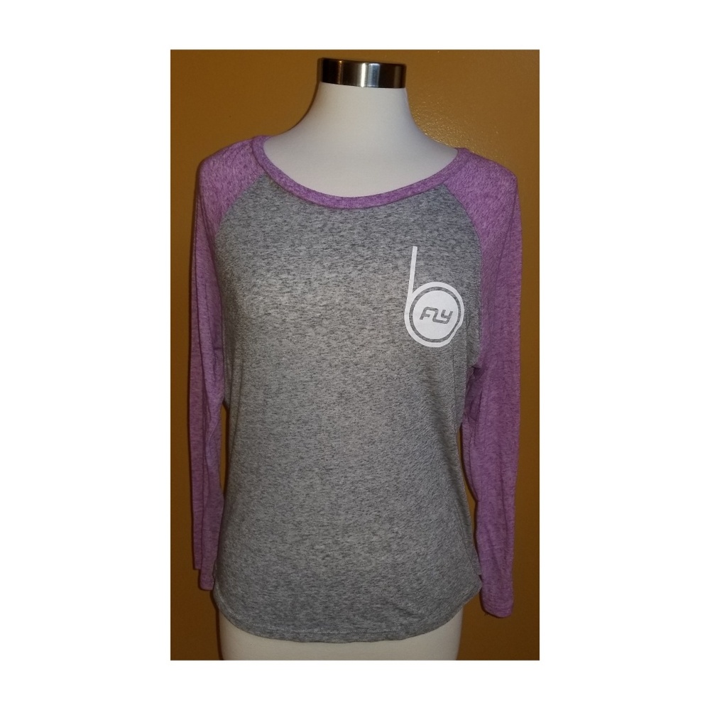 Be Fly Flywheel Raise the Barre Burnout Tee M EUC
